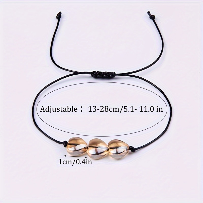 Adjustable Heart Charm Strand Bracelet for Men and Women